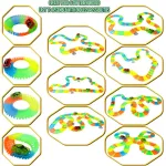 Pista Luminosa Flexible 152 Piezas Con Auto Luminoso Color Amarillo