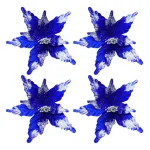 Flor 25cm Azul Arbol De Navidad Adornos Decoración X4u 
