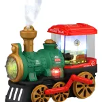 Tren Vintage Eléctrico Juguete Con Luz Sonido Y Efecto Humo Color Rojo