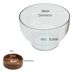 Bowl Vidrio Ensaladera Recipiente Con Base De Madera 16cm Color Transparente