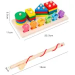 Juego Pesca + 4 Torres Encastre Madera Didactico Iman Peces Color Multicolor Tienda Cracovia Juguete 2 En 1