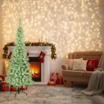 Árbol De Navidad Tronador Slim Nevado 1.80mts Base Metal