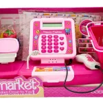 Caja Registradora Supermercado Infantil Accesorios Juguete Color Rosa