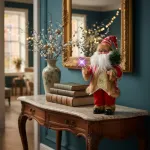 Papa Noel 35cm Muñeco Navideño Decoracion Con Luz Y Sonido Color Rojo