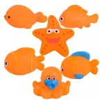 Set Animales De Goma Muñecos Para Jugar En La Bañera Color Naranja