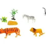 Muñecos Animales De La Selva Toyland Plástico 5 Figuras + 3 Accesorios