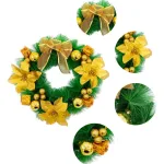 Corona Navideña Fabesa Verde 30cm Con Bayas Sin Luces Artificial Navidad