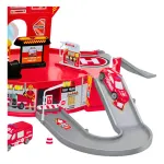 Pista De Autos Estacion De Bomberos Juguete Con Accesorios Color Rojo