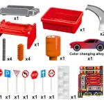 Lavadero De Autos Pista De Autolavado Coche Cambia De Color Color Rojo