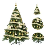 Arbolito Navidad Montañes Deluxe 1.80mt + Decoración Oro 