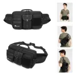 Riñonera Tactica Grande Ajustable Sistema Molle Bolsillos Color Negro