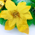 Corona Navideña Oro Decorada Feliz Navidad