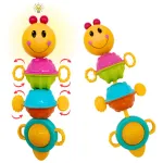 Sonajero Bebe Oruga Musical Movil Luz Sonido Didactico Color Amarillo