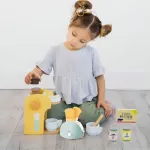 Tostadora Con Accesorios Juguete Con Mecanismo Real Cocina Color Agua