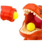 Dinosaurio Con Pistola De Lanza Dardo Pelota Juego Al Blanco Color Naranja