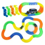 Pista Luminosa Flexible 152 Piezas Con Auto Luminoso Color Amarillo