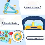 Andador Caminador Bebé Con Luz Sonido Y Set De Actividades Color Celeste