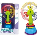 Sonajero Sopapa Vuelta Mundo Giratorio Didáctico Con Sonido Color Verde Lima Diseño Rueda