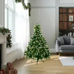 Arbol De Navidad Pino Natural Nevado Con Berry 1.50mts Color Verde