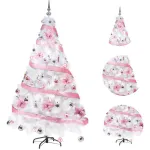 Arbol Navidad Blanco Tronador De Lujo 1.80mts + Kit Rosa