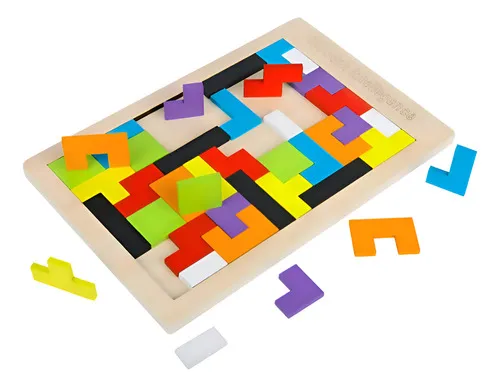 Producto Tetris Rompecabezas De Madera Juego Didáctico 3d Puzzle Imagen