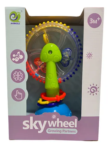 Producto Sonajero Sopapa Vuelta Mundo Giratorio Didáctico Con Sonido Color Verde Lima Diseño Rueda Imagen