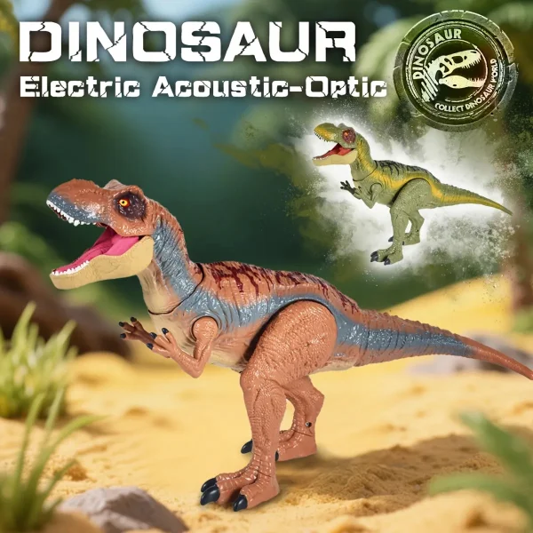 Dinosaurio Robot T-rex Articulado Eléctrico Con Luz Y Sonido T-rex Marrón