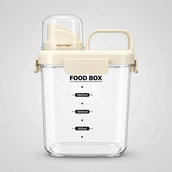 Contenedor De Cereales Hermetico Dispenser 1500ml Multiuso Transparente
