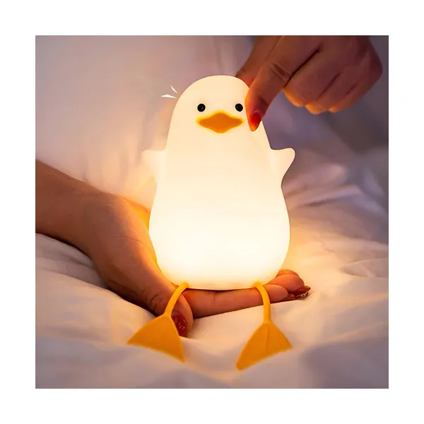 Velador Infantil Pato Lampara Luz Led Usb Recargable Rgb
