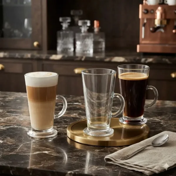Set X6 Unidades Jarros Submarino Cafe Vaso Vidrio 280ml Transparente