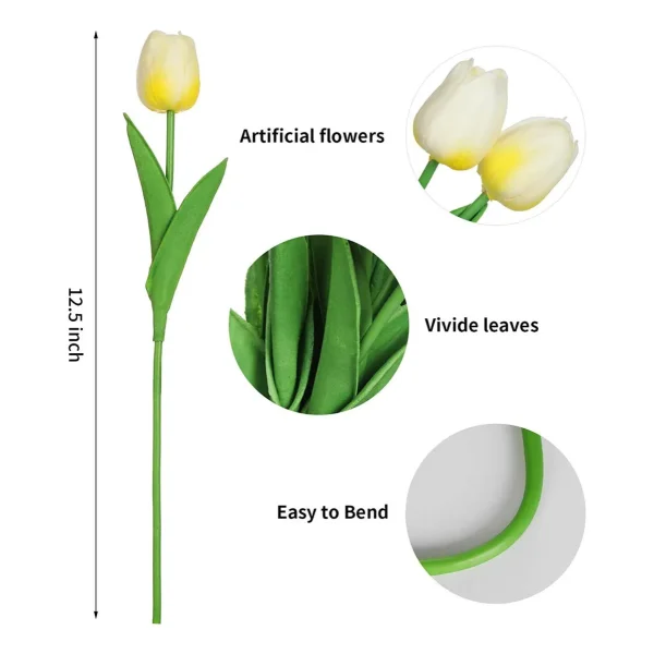Tulipan Artificial Flores Artificiales Decoracion Ramo X10