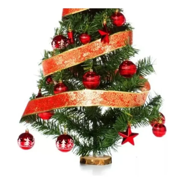 Arbolito De Navidad 80cm Con Adornos 30 Piezas Rojo Rojo