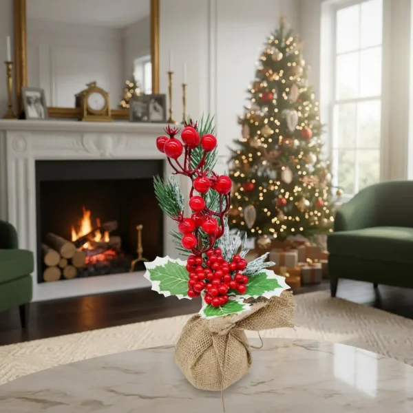Arbol De Navidad Mini Pino Navideño De Mesa Decorado 28cm Verde Mini Pino Navideño