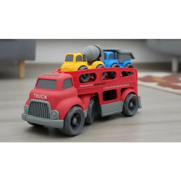 Camion Mosquito Rojo 30cm Juguete 2 Autitos Construccion