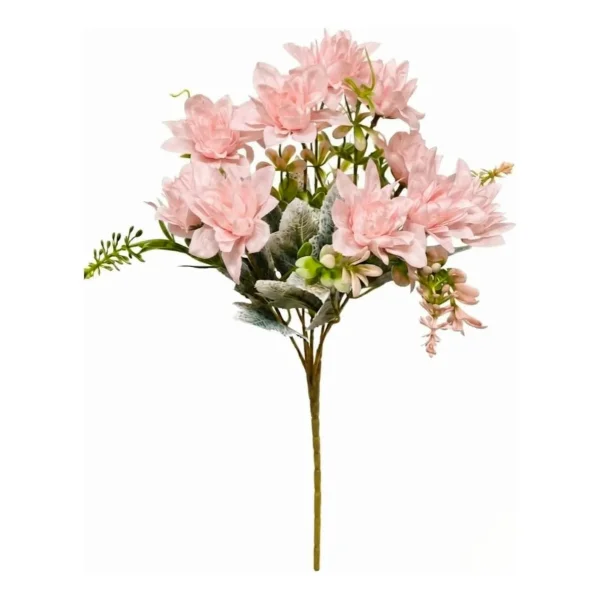 Ramo De Flores Artificiales Dalia 30cm Deco Hogar Pack X6 Rosa