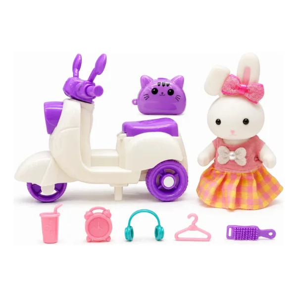 Set Conejita Cute Bunny Scooter Juguete Accesorios Niña