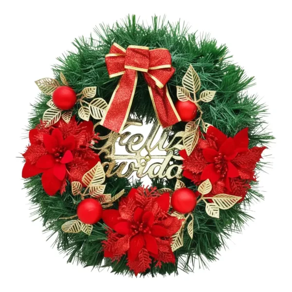 Corona Navidad 40 Cm Adorno Para Puerta Decoracion Navideña