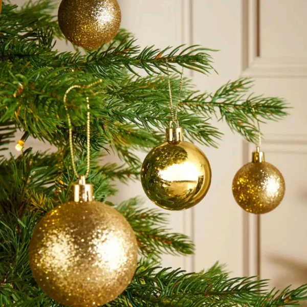 Adornos Navideños Premium Tubo Bolas De Navidad 5cm X9 Udes
