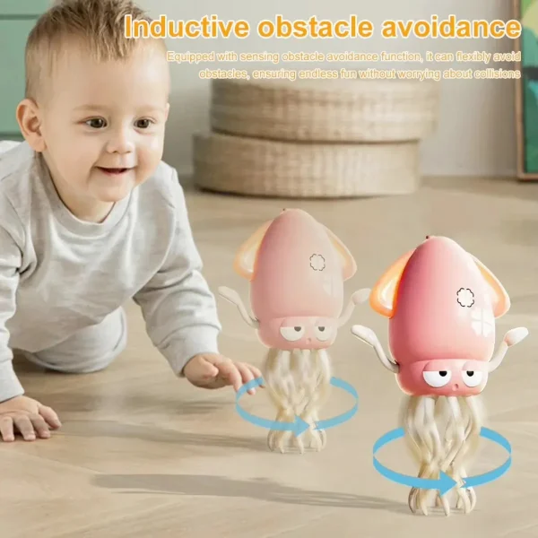 Pulpo Calamar Bailarín Juguete Bebé Niños Luz Musica Usb Rosa