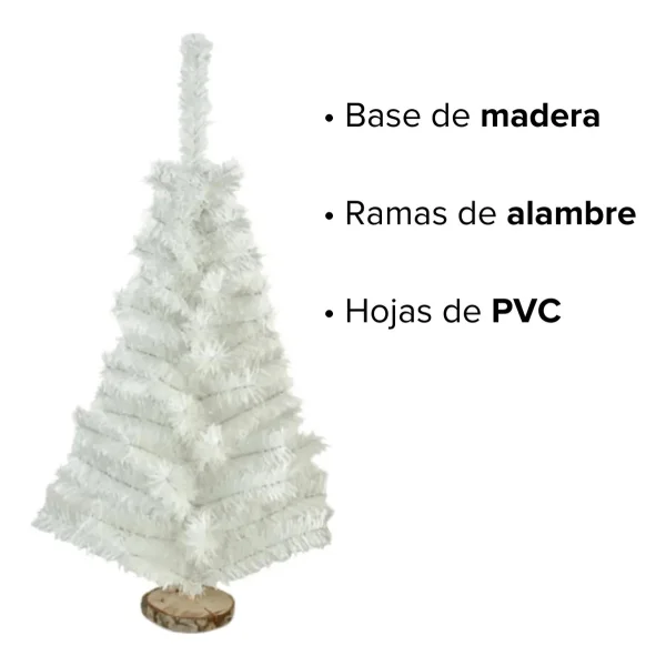 Arbolito Navidad Mini 60cm Con Base De Tronco Natural