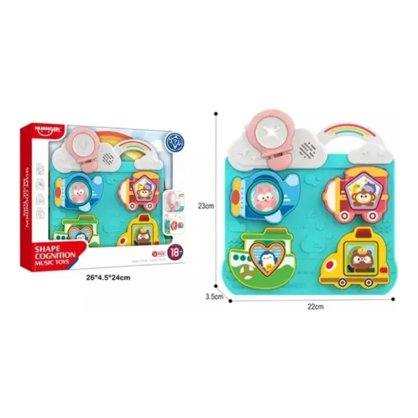 Tablero Interactivo Encastre Bebé Montessori Luz Sonido Celeste