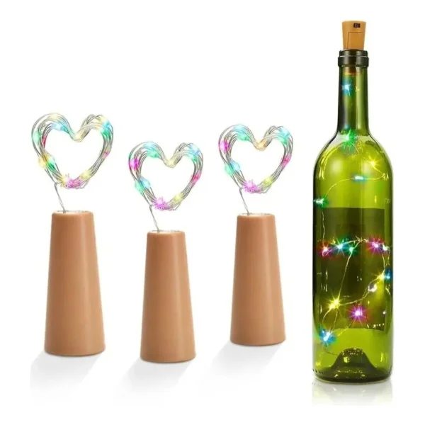 Tira De Luces Alambre Led 3mt Corcho X10u Botella Decoracion