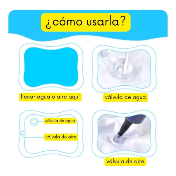 Alfombra Antigolpes Inflable Agua Y Aire Gimnasio Sensorial Azul 21.2 X 17.2 X 2.2 Cm