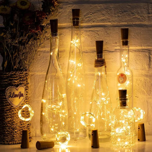 Tira De Luces Alambre Led 3mt Corcho X10u Botella Decoracion