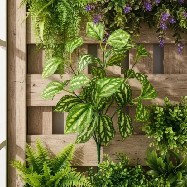 Ramo Artificial Jardin Vertical Planta Decorativa Verde Claro