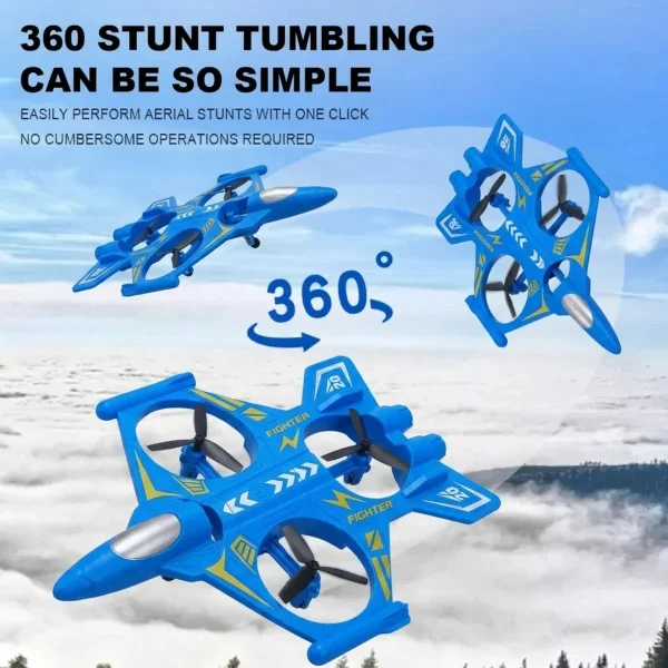 Drone Avión Rc Giro 360° Control Remoto Juguete Niños Azul