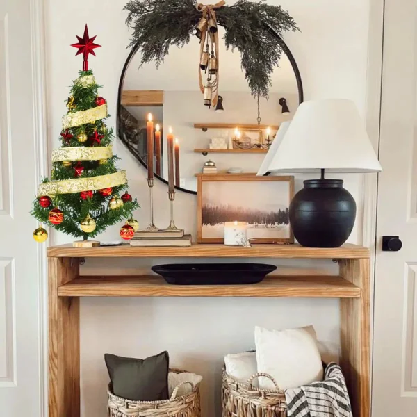 Arbolito De Navidad 80cm Con Adornos 30 Piezas Rojo Oro Rojo Y Oro