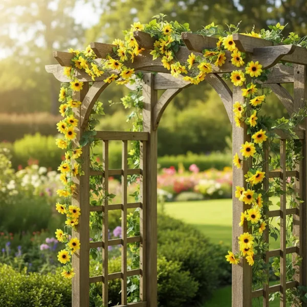 Enredadera Jardin Vertical Guirnalda Guia Mini Girasoles 2m Verde