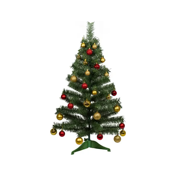 Arbol De Navidad Decorado Arbolito 1.20m Pino Carioca Color Rojo/oro