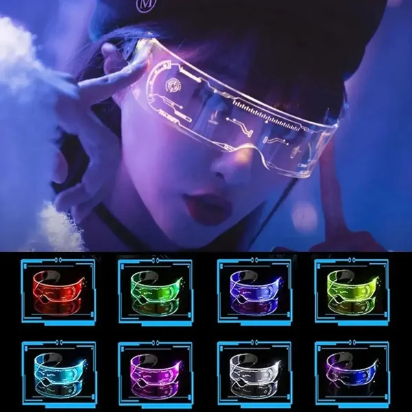 Pack X10 Lentes Anteojos Luminosos Robot Led A Pilas Eventos Transparente